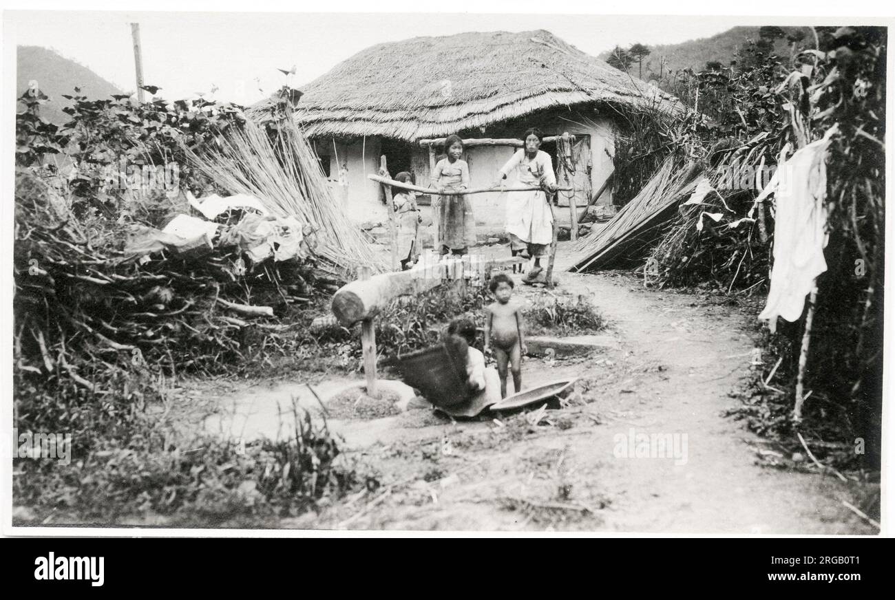 Inizio 20 ° secolo fotografia: Vita quotidiana, Corea, c.1910 Foto Stock