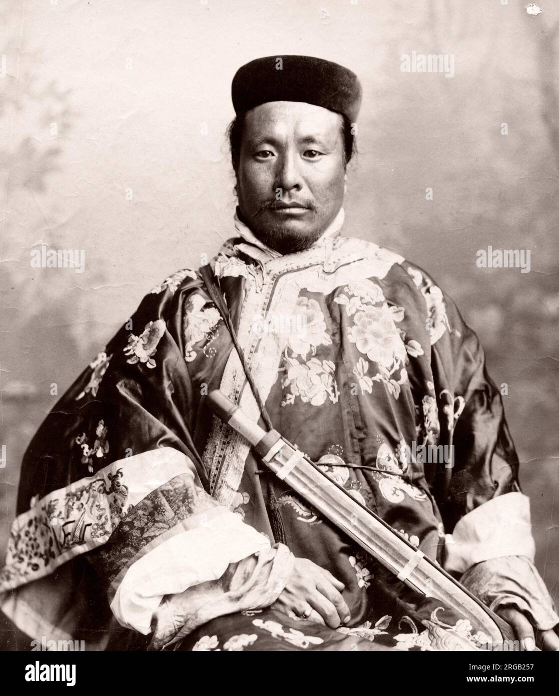 Ritratto, Nord India tibetano? uomo circa 1890's. Foto Stock