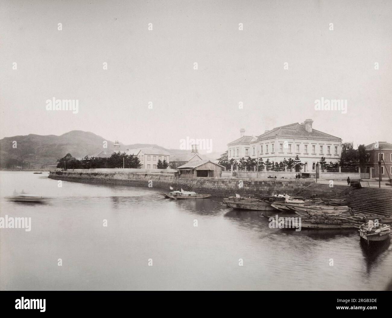 Foto della fine del XIX secolo: Insediamento straniero, Dejima, Nagasaki, Giappone Foto Stock