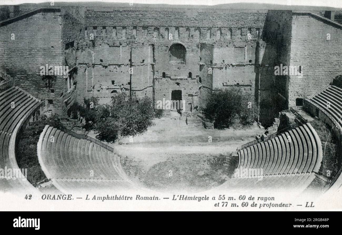 Il Teatro di Orange - un teatro romano ad Orange, Vaucluse, Francia, costruito all'inizio del i secolo d.C. Foto Stock