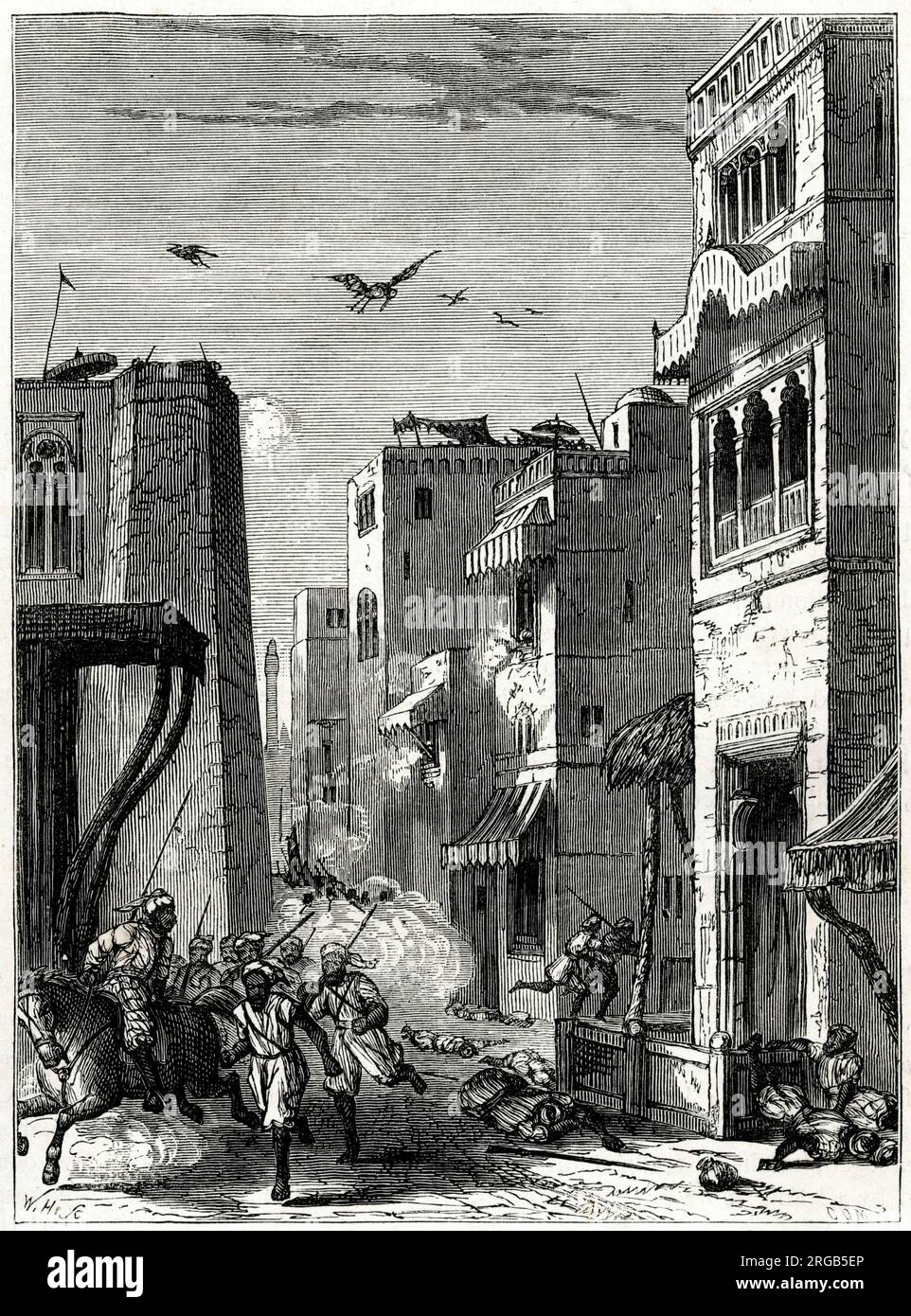 Truppe britanniche entrarono a Multan, durante la seconda guerra anglo-sikh (1848-1849), 22 gennaio 1849. Foto Stock