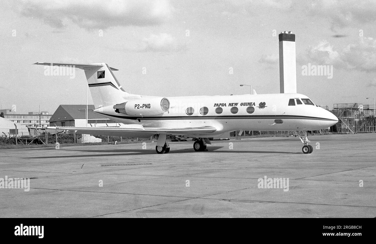 Grumman G-1159 Gulfstream II P2-PNG (msn 103), il governo della Papua Nuova Guinea. Foto Stock