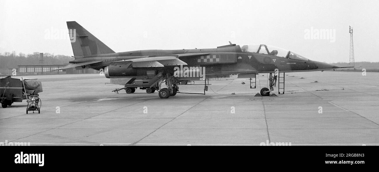 Royal Air Force - SEPECAT Jaguar T.2 XX842 (msn B.30), dello squadrone n. 54, al RAF Collishall nel marzo 1976. Foto Stock