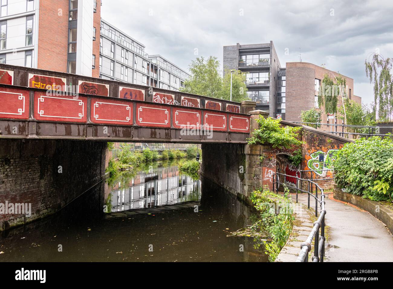 Ponte stradale sul canale di Rochdale su New Union St Ancoats, Manchester. Foto Stock