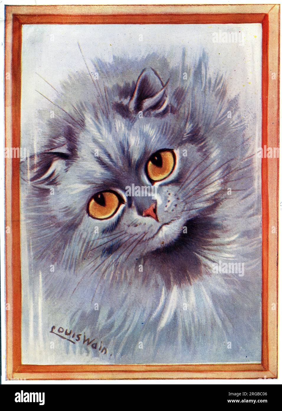 Cat Beauty Reflecting in the Mirror di Louis Wain Foto Stock