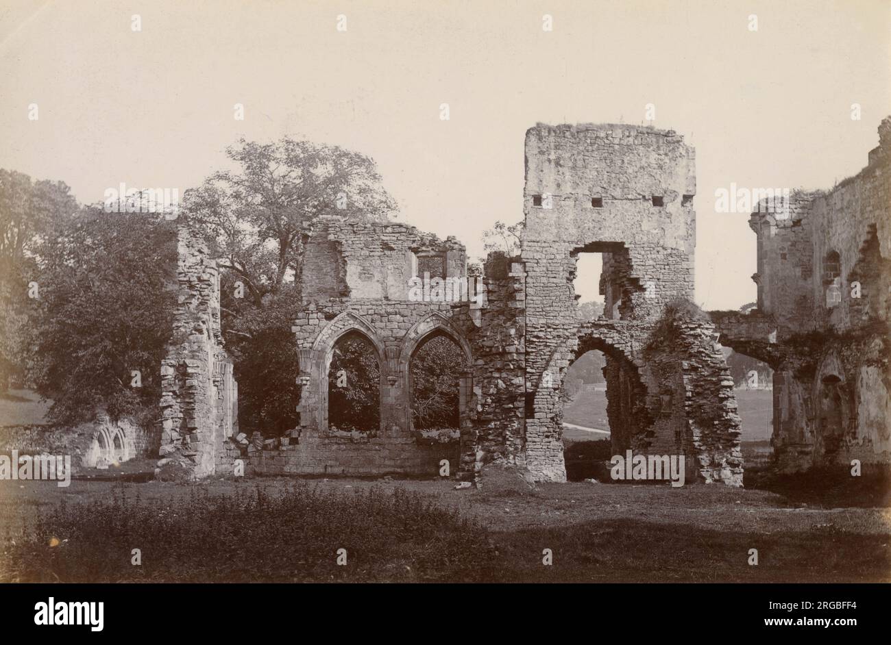 Edificio medievale in rovina, nel Galles del Nord Foto Stock