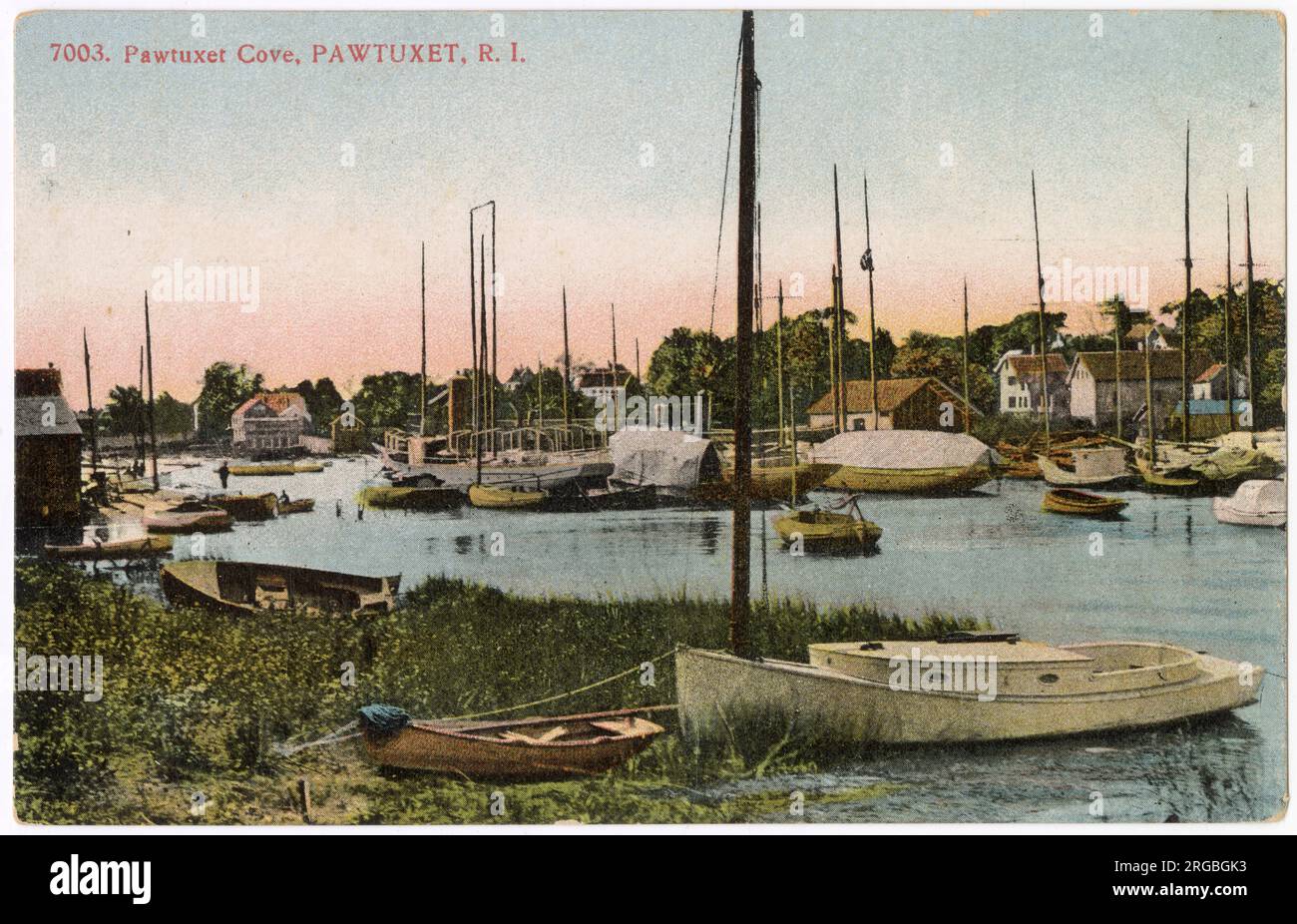 Pawtuxet Cove and Marina, Pawtuxet, Rhode Island, USA - 14 miglia a sud di Pawtucket. Foto Stock