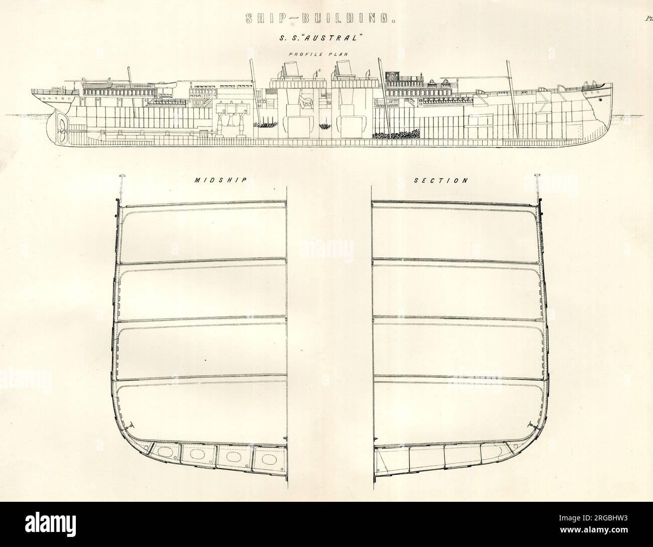 SS Austral nave passeggeri, piano trasversale Foto Stock