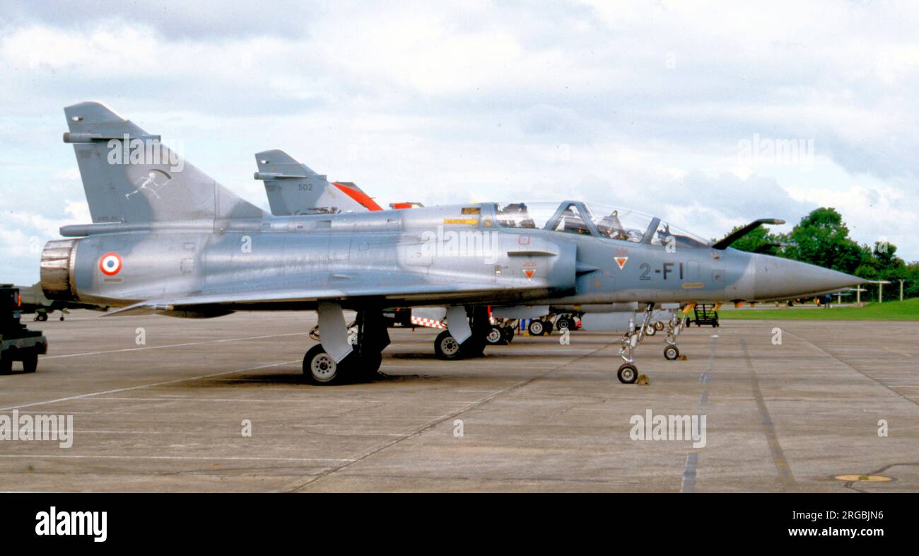 Armee de l'Air - Dassault Mirage 2000B 2-Fi (msn 512), di Escadron de Chasse 2/2 'Cote d'Or', al RAF Fairford il 24 luglio 1993, per il Royal International Air Tattoo. (Armee de l'Air - forza aerea francese). Foto Stock