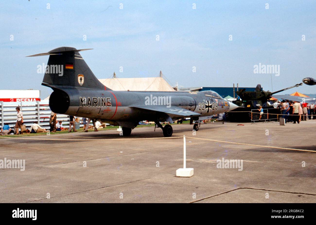 Marineflieger - Lockheed F-104G Starfighter 22+29 (msn 7106), alla Royal Naval Air Station Yeovilton il 2 agosto 1980. (Marineflieger - aviazione navale tedesca). Foto Stock