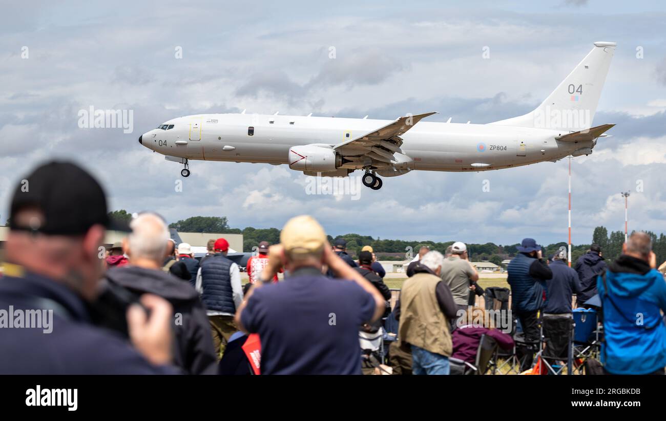 Royal Air Force - Boeing Poseidon MRA1, arrivo a RAF Fairford per il Royal International Air Tattoo 2023. Foto Stock