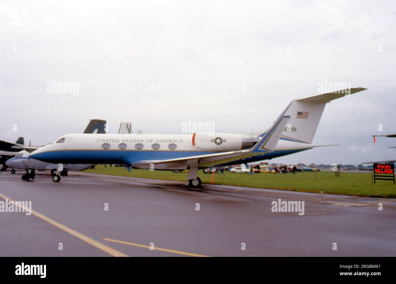 United States Air Force (USAF) - Gulfstream C-20B 86-0201 (msn 470), assegnato al 99th Airlift Squadron, 89th Airlift Wing, Andrews AFB, MD., al RAF Fairford il 18 luglio 1987. Foto Stock