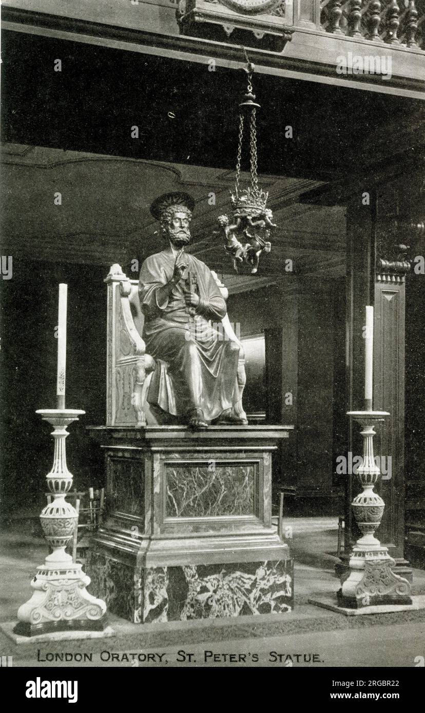 Statua di San Pietro, oratorio di Londra Foto Stock
