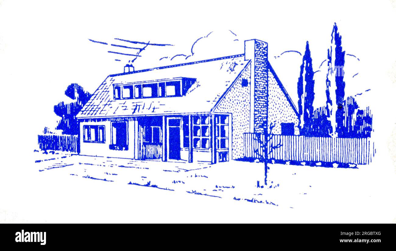 Casa indipendente moderna - 1950s blocco stampante Foto Stock