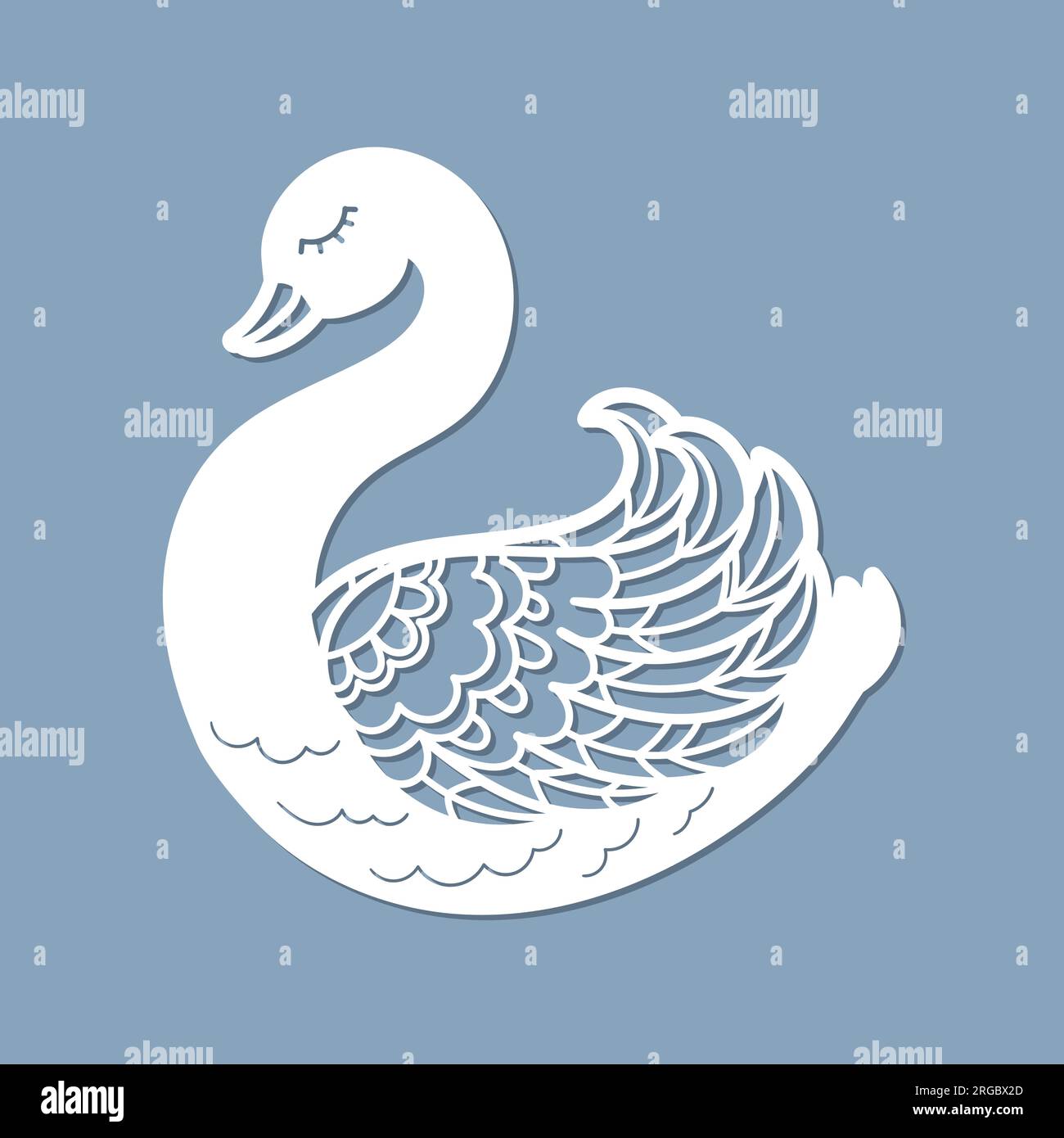 Swan. Dima per taglio laser. Illustrazione vettoriale Illustrazione Vettoriale