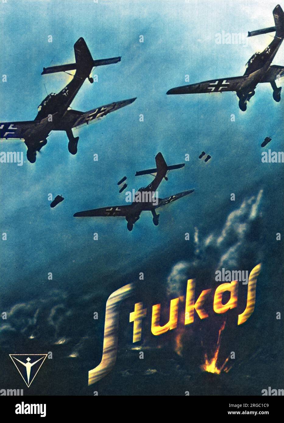 I bombardieri Junkers JU-87 'Stuka' sono comparsi in una pubblicità che sfrutta la loro forma sinistra e la temibile reputazione Foto Stock