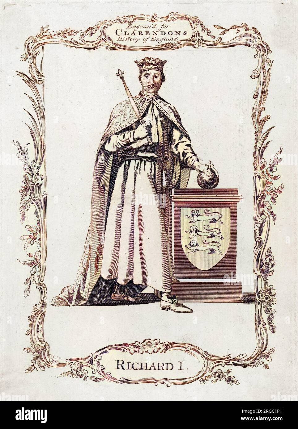 RICHARD i, THE LIONHEART (1157 - 1199) Re Inglese, ritratto completo Foto Stock