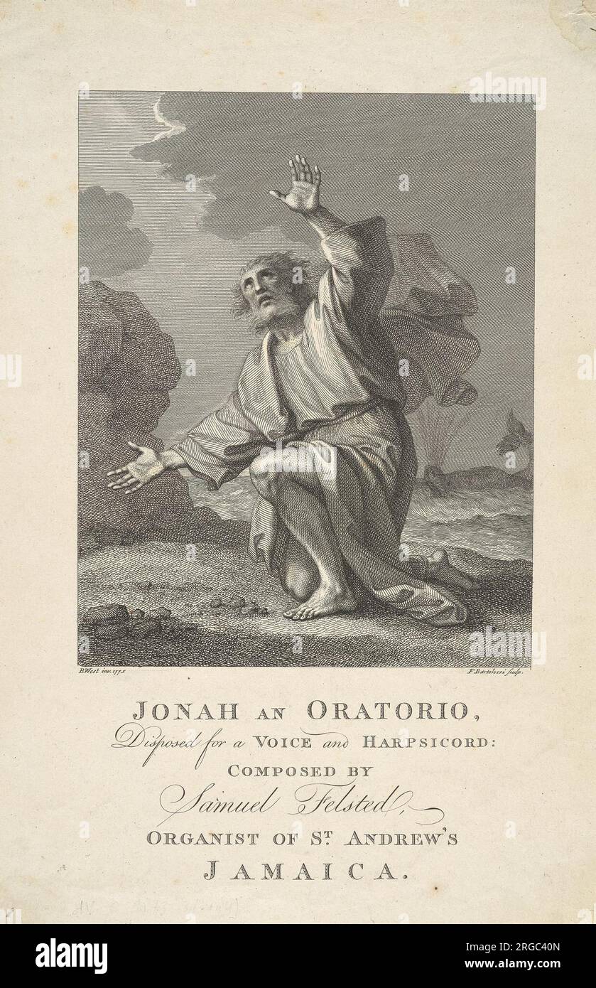 Jonah, un Oratorio, disposto per voce e clavicembalo di Francesco Bartolozzi Foto Stock