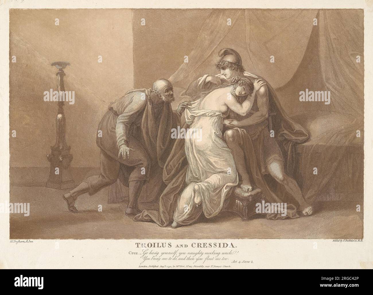 Troilo e Cressida, atto 4, scena II 1794 di Francesco Bartolozzi Foto Stock