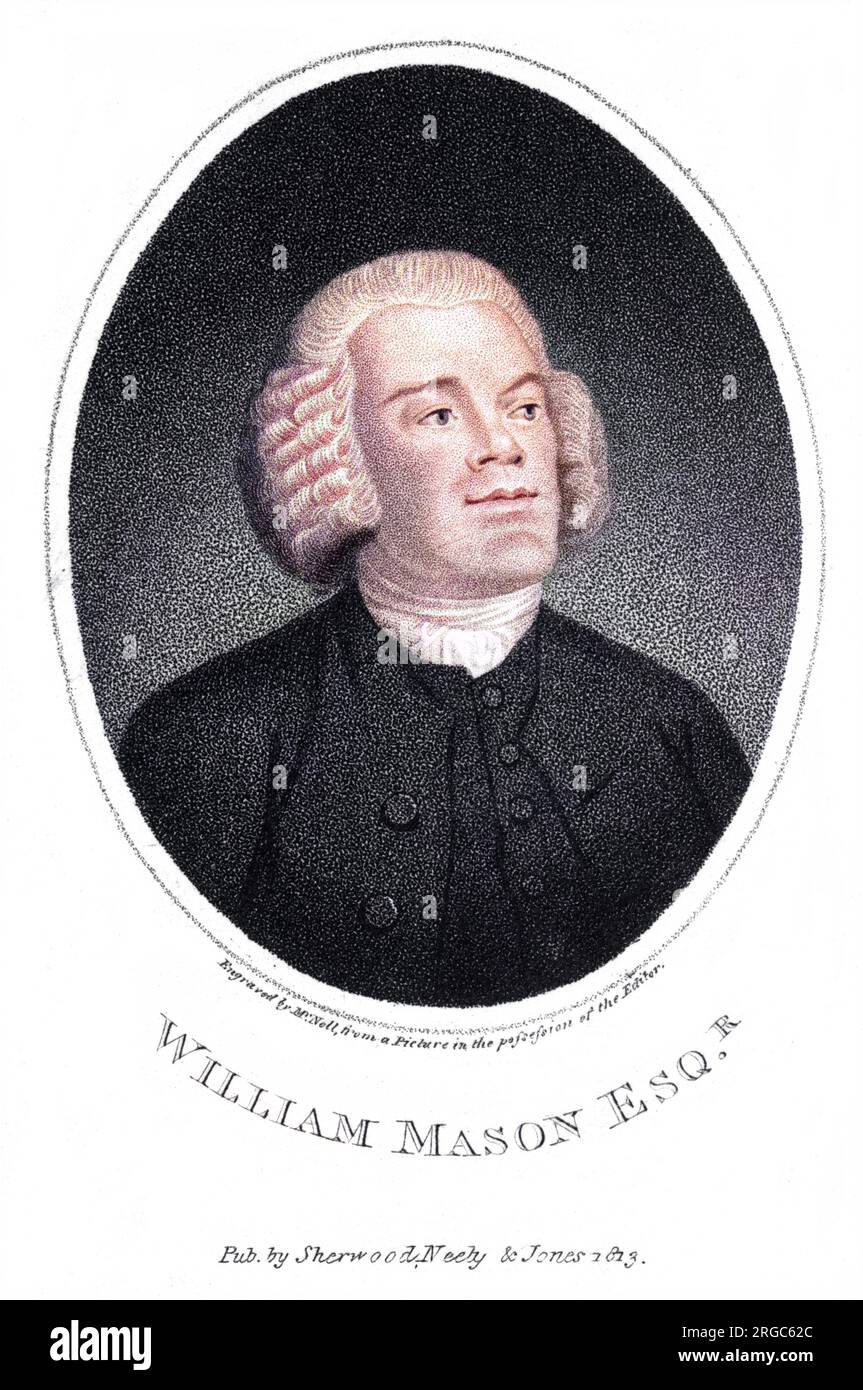 WILLIAM MASON Churchman inglese, prebendario di York, poeta e compositore di musica ecclesiastica. Foto Stock