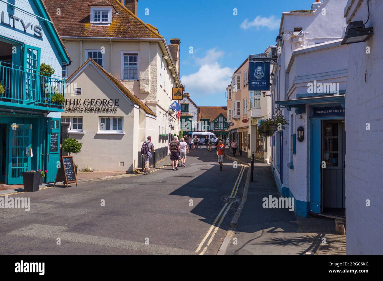 Scena di strada a Yarmouth, Isola di Wight, Inghilterra, Regno Unito Foto Stock