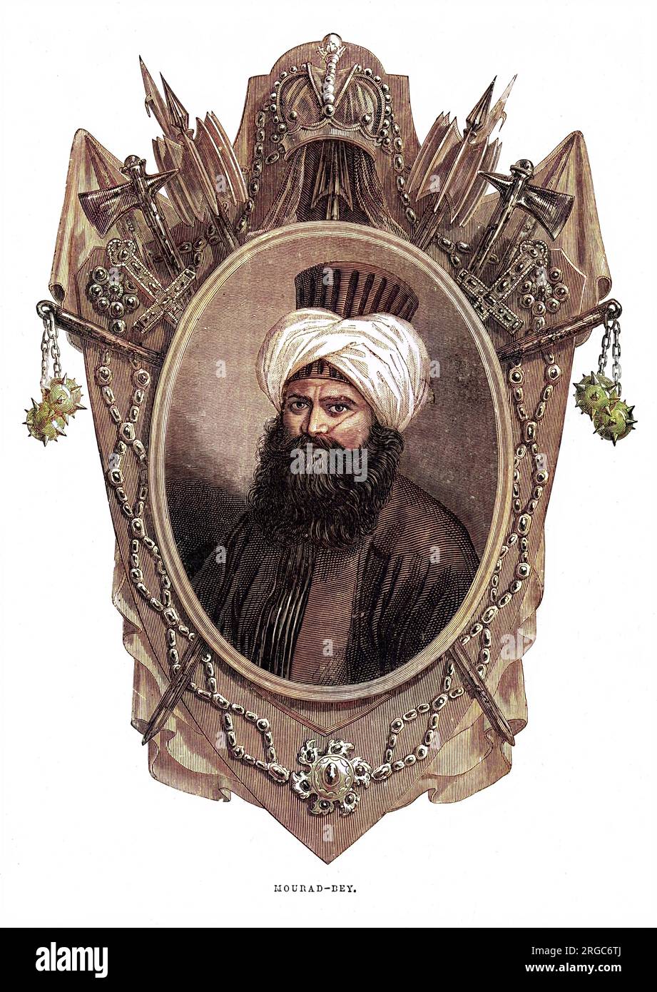 MURAD BEY (o Mourad ecc) capo egiziano Mameluke, sconfitto da Napoleone alla battaglia delle piramidi e morto poco dopo. Foto Stock