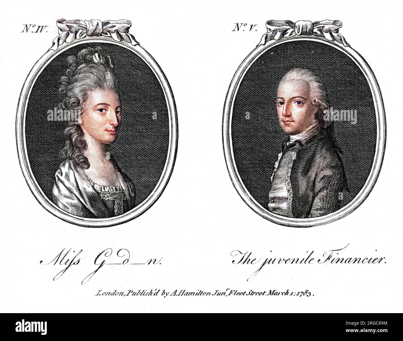 WILLIAM PITT (il giovane) statista - ha collaborato con una Miss G--d--n... Foto Stock