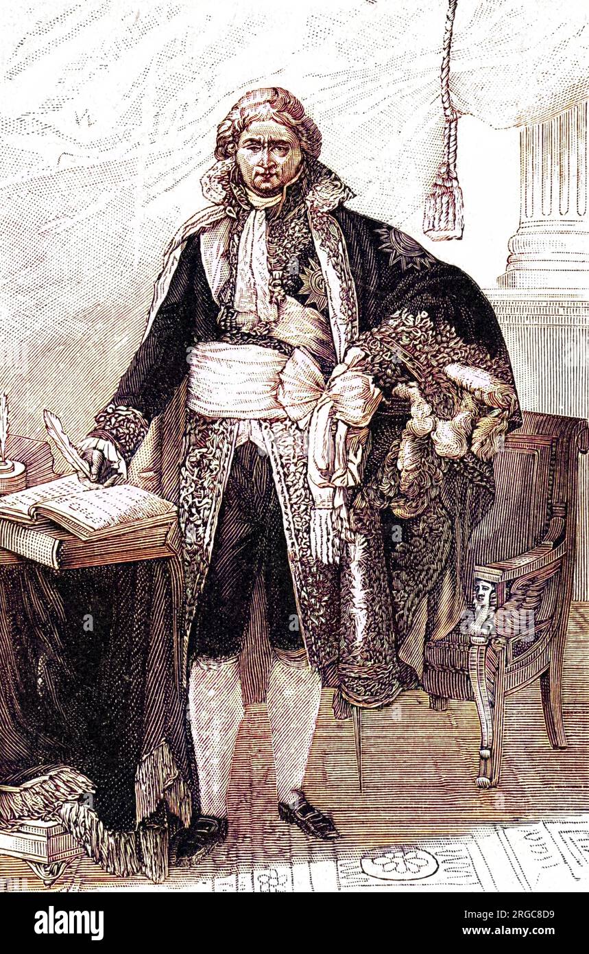 JOSEPH MARIE, statista francese del comte PORTALIS, raffigurò indossando gli abiti da corte. Foto Stock