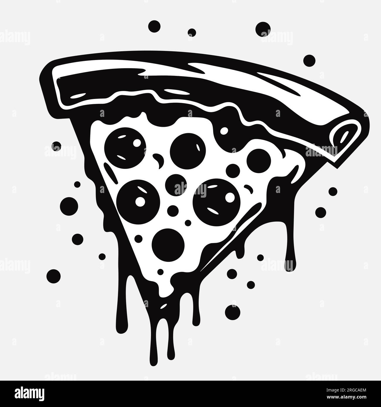 Fetta di pizza. Illustrazione della clip art vettoriale con sfumature semplici. Tutto in un unico strato. Illustrazione Vettoriale