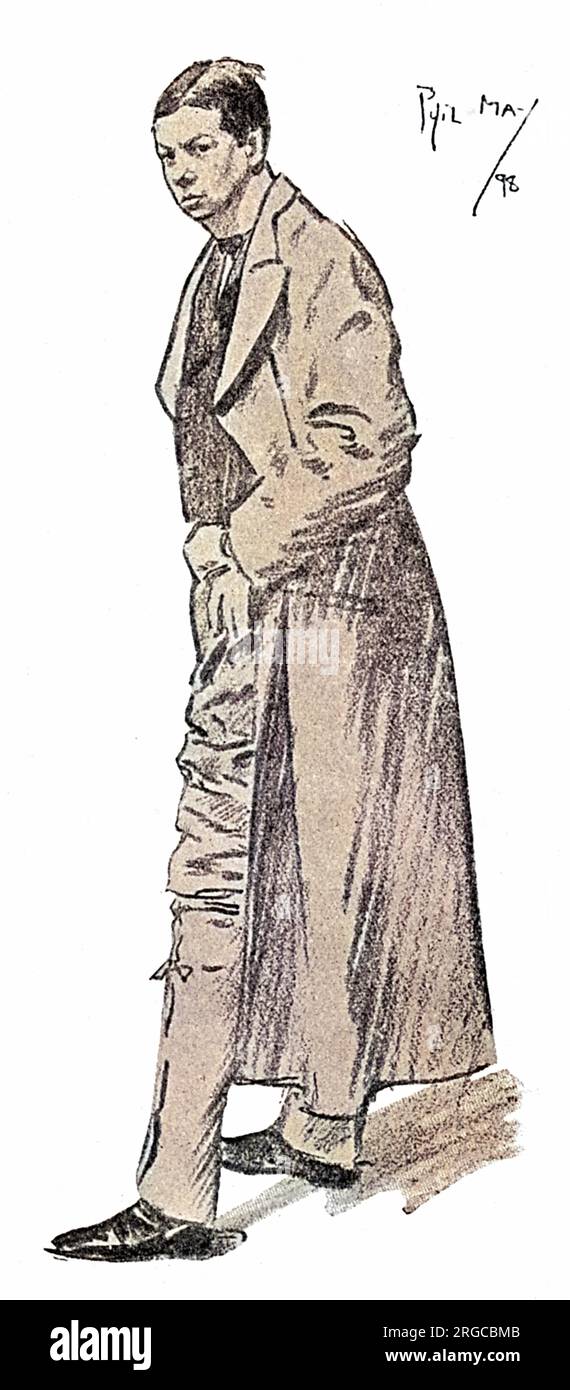 Brother Brushes' - Ritratto disegno di Phil May di Sir William Newzam Prior Nicholson (1872?1949) - pittore inglese di natura morta, paesaggio e ritratti, noto anche per il suo lavoro come incisore del legno, illustratore, autore di libri per bambini e designer per il teatro. Foto Stock