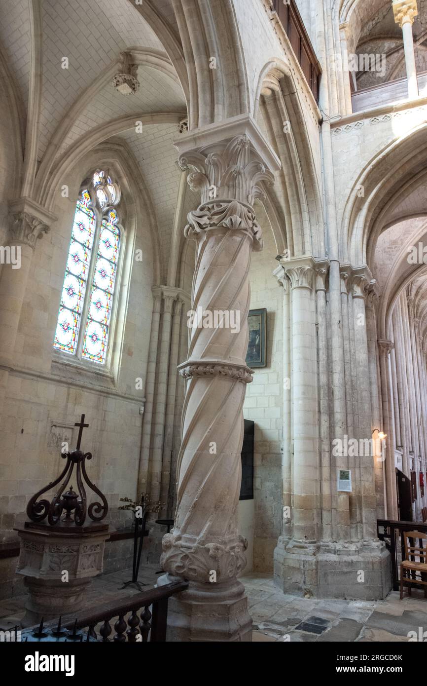 Colonna contorta a Notre-Dame et Saint-Laurent, EU Foto Stock