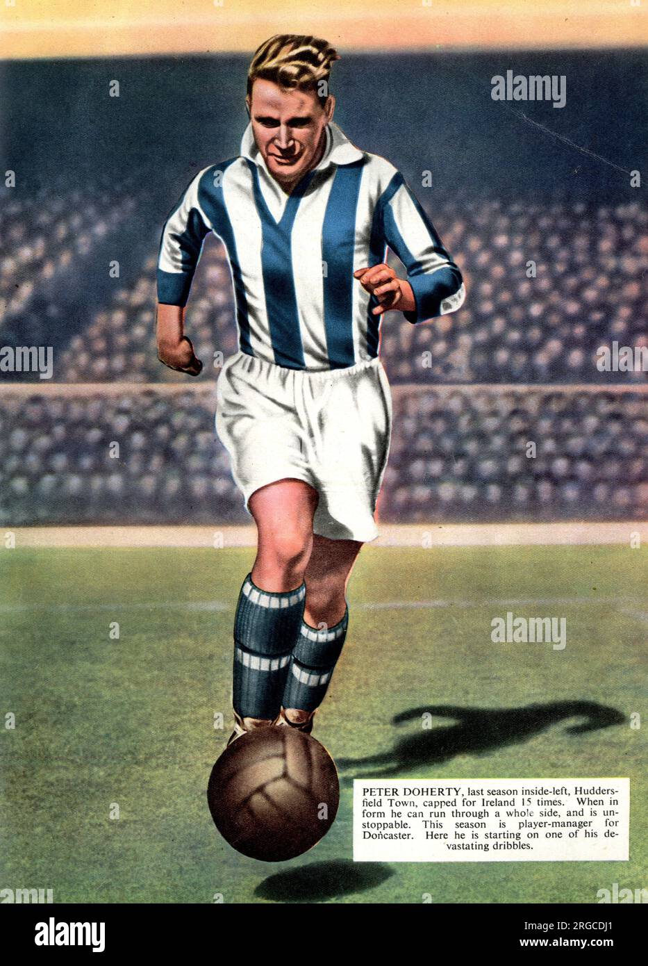 Peter Doherty, all'interno del calciatore a sinistra per Huddersfield Town e Irlanda Foto Stock