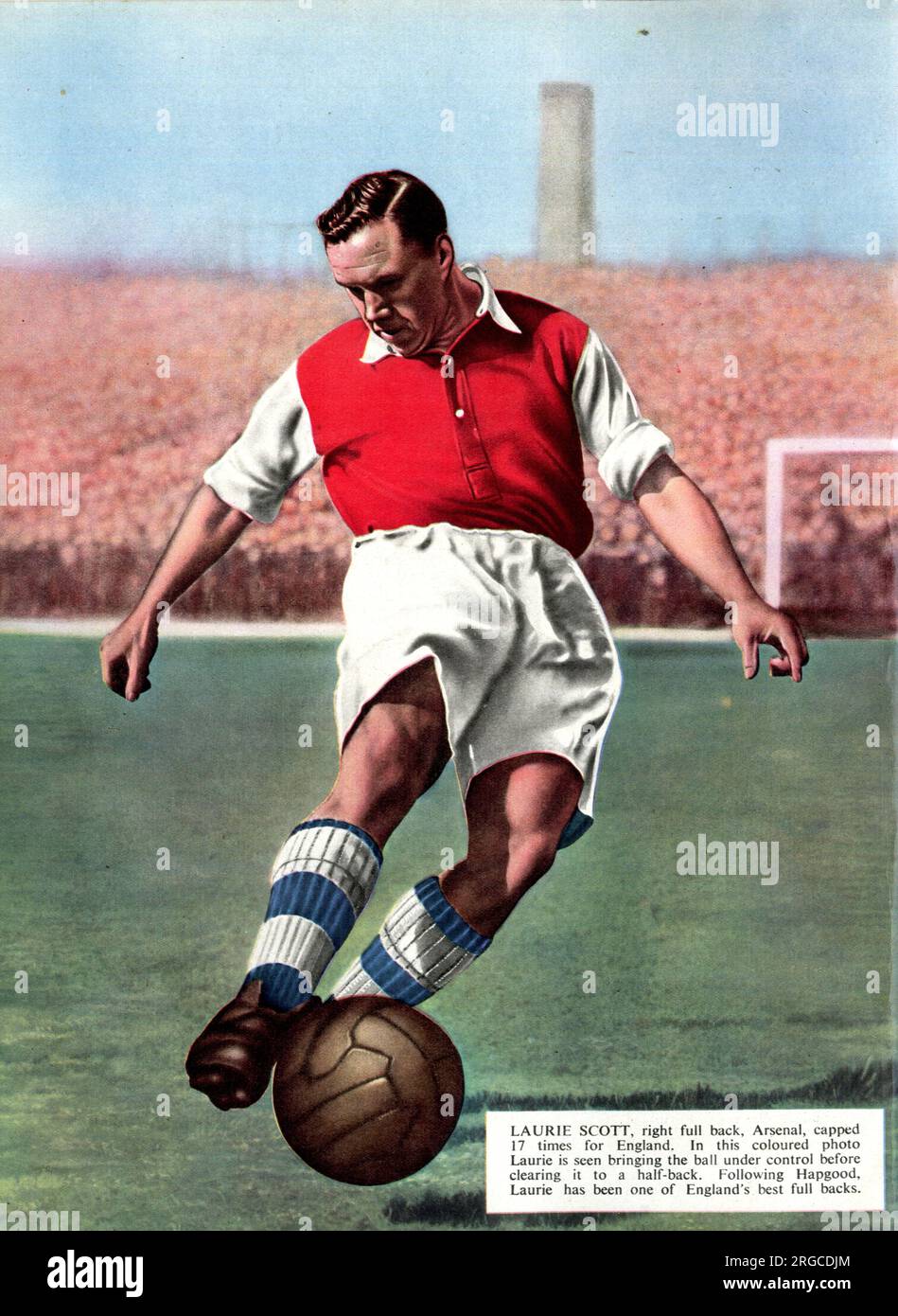 Laurie Scott, calciatore posteriore destro per Arsenal e Inghilterra Foto Stock