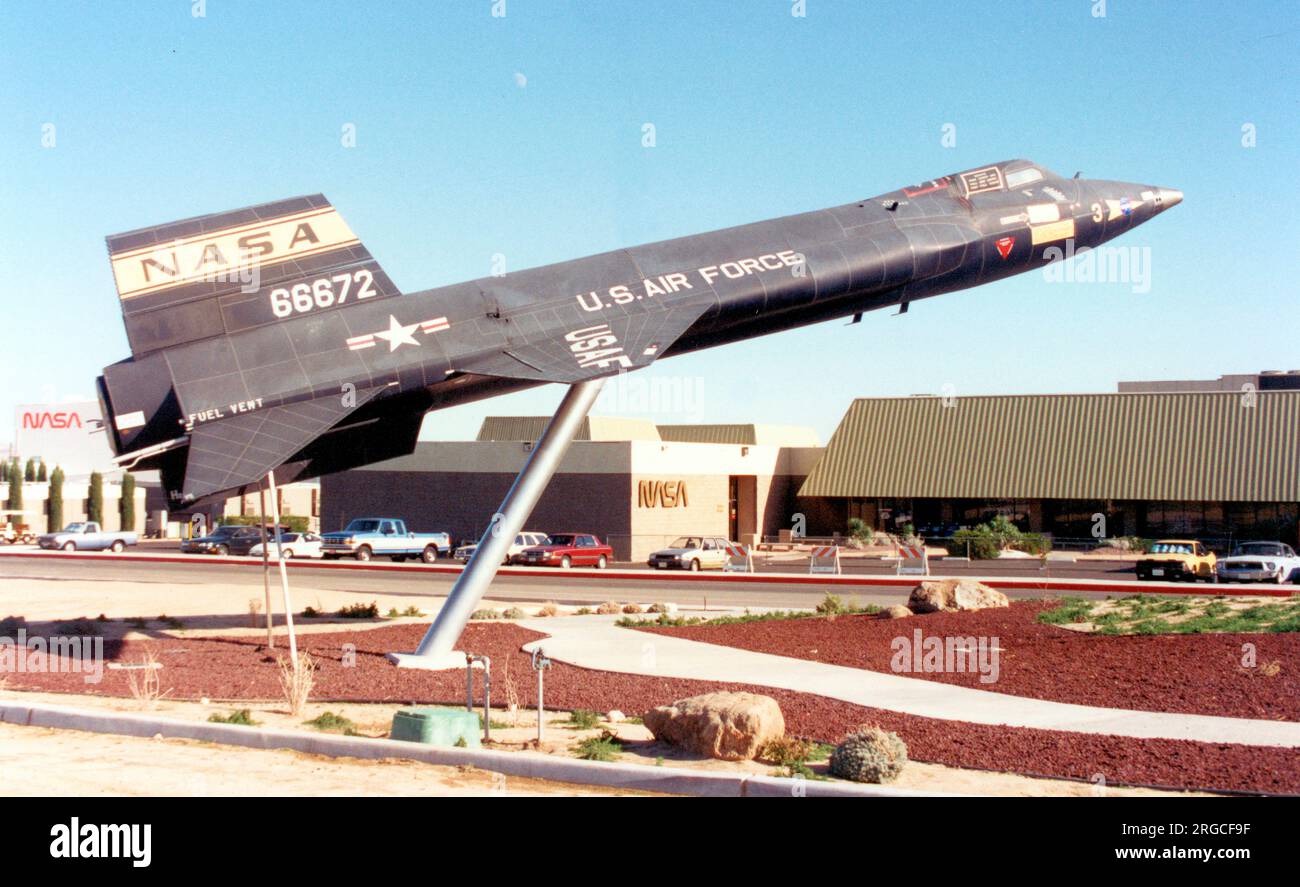 Nord America X-15A replica 66-672 (MSN 240-3), in mostra al Dryden Flight Research Center, Edwards AFB, California, Stati Uniti Foto Stock