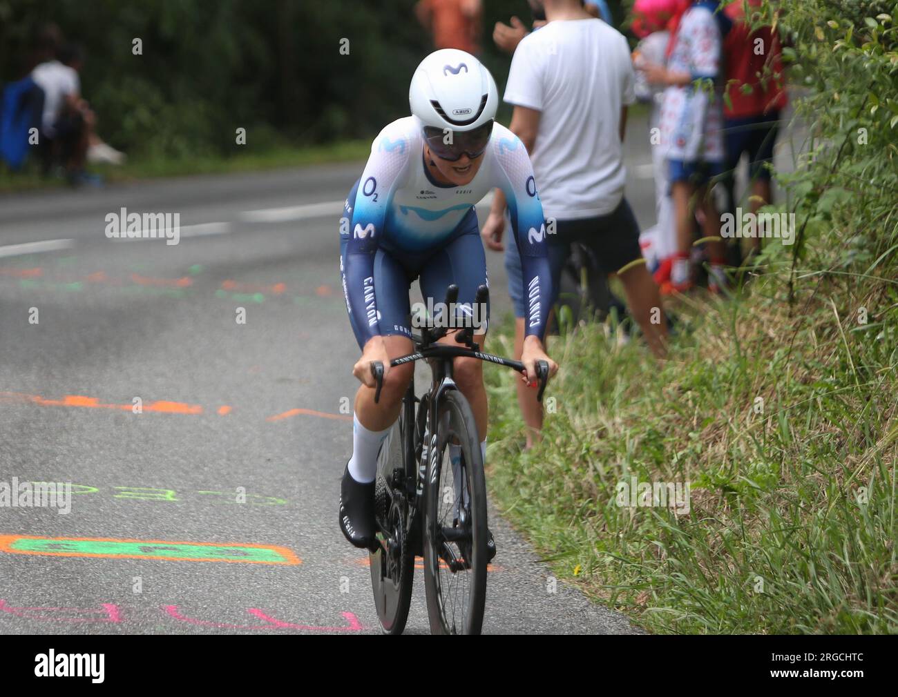 MACKAIJ Floortje di Movistar Teamdurante il Tour de France Femmes avec Zwift, Stage 8, cronometro, Pau-Pau (22,6 km) il 30 luglio 2023 in Francia - foto Laurent Lairys / DPPI Foto Stock