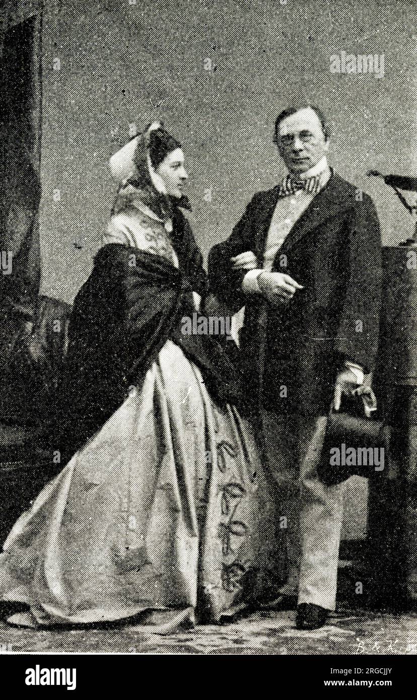 Emile de Girardin (1802-1881), giornalista, editore e politico francese. E sua moglie Delphine (nee Gay, 1804-1855), autore francese con il nome di Vicomte Delaunay. Foto Stock