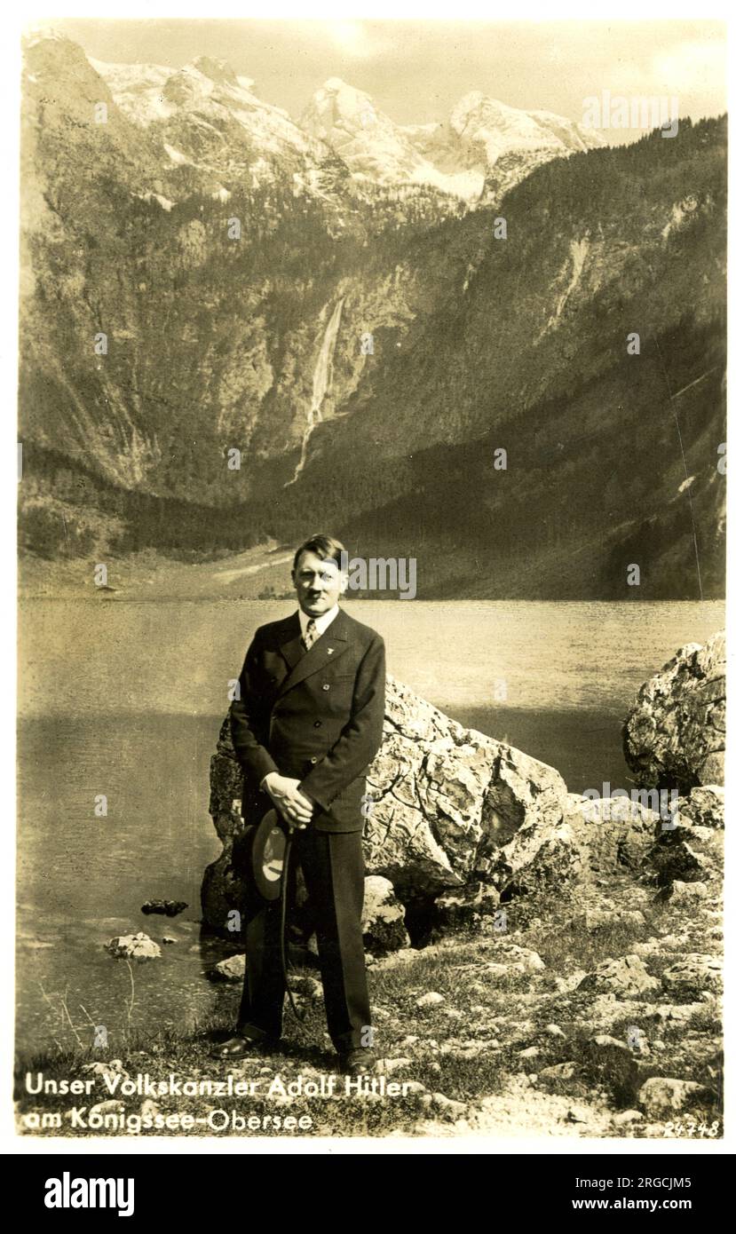 Adolf Hitler a Konigssee-Obersee, Berchtesgaden, Baviera, Germania Foto Stock