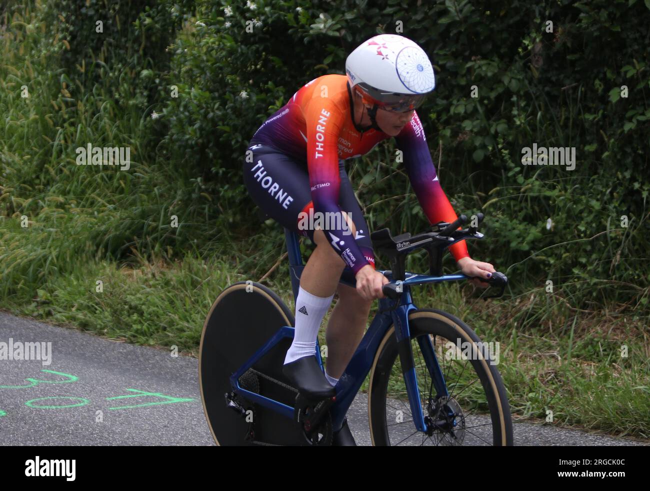 CORDON-RAGOT Audrey di Human Powered Health durante il Tour de France Femmes avec Zwift, Stage 8, cronometro, Pau - Pau (22,6 km) il 30 luglio 2023 in Francia - foto Laurent Lairys / DPPI Foto Stock