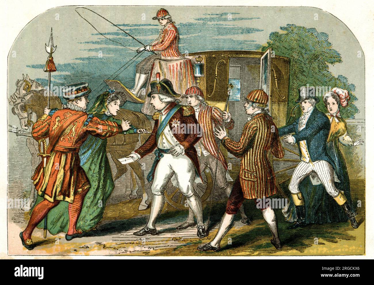 Tentativo di assassinio di re Giorgio III da parte di Margaret Nicholson Foto Stock