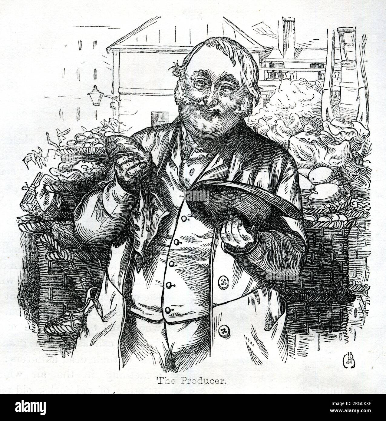 Il produttore di alimenti, mercato di Covent Garden, Londra, di Hablot K Browne (Phiz) Foto Stock