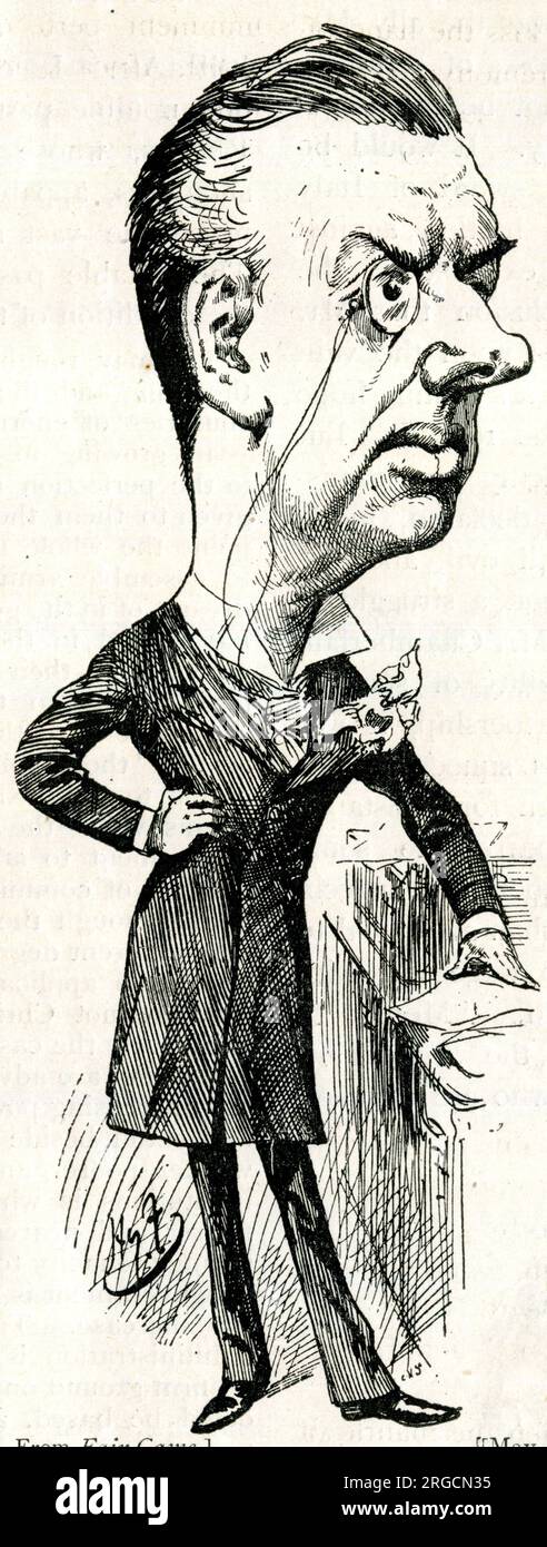 Joseph Chamberlain, politico liberale, caricatura di Harry Furniss Foto Stock