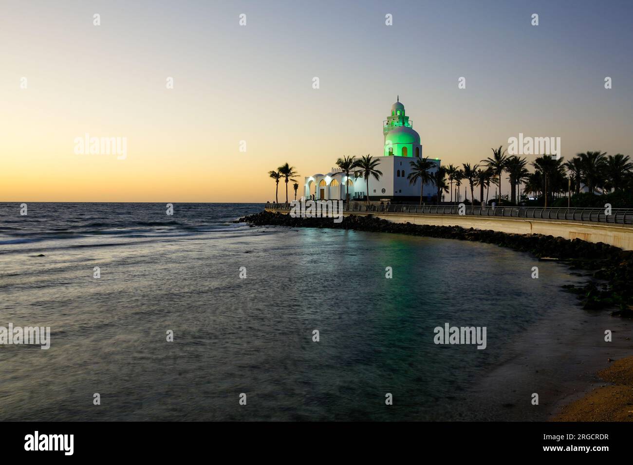 Moschea dell'isola sulla Corniche, Jeddah, Arabia Saudita Foto Stock