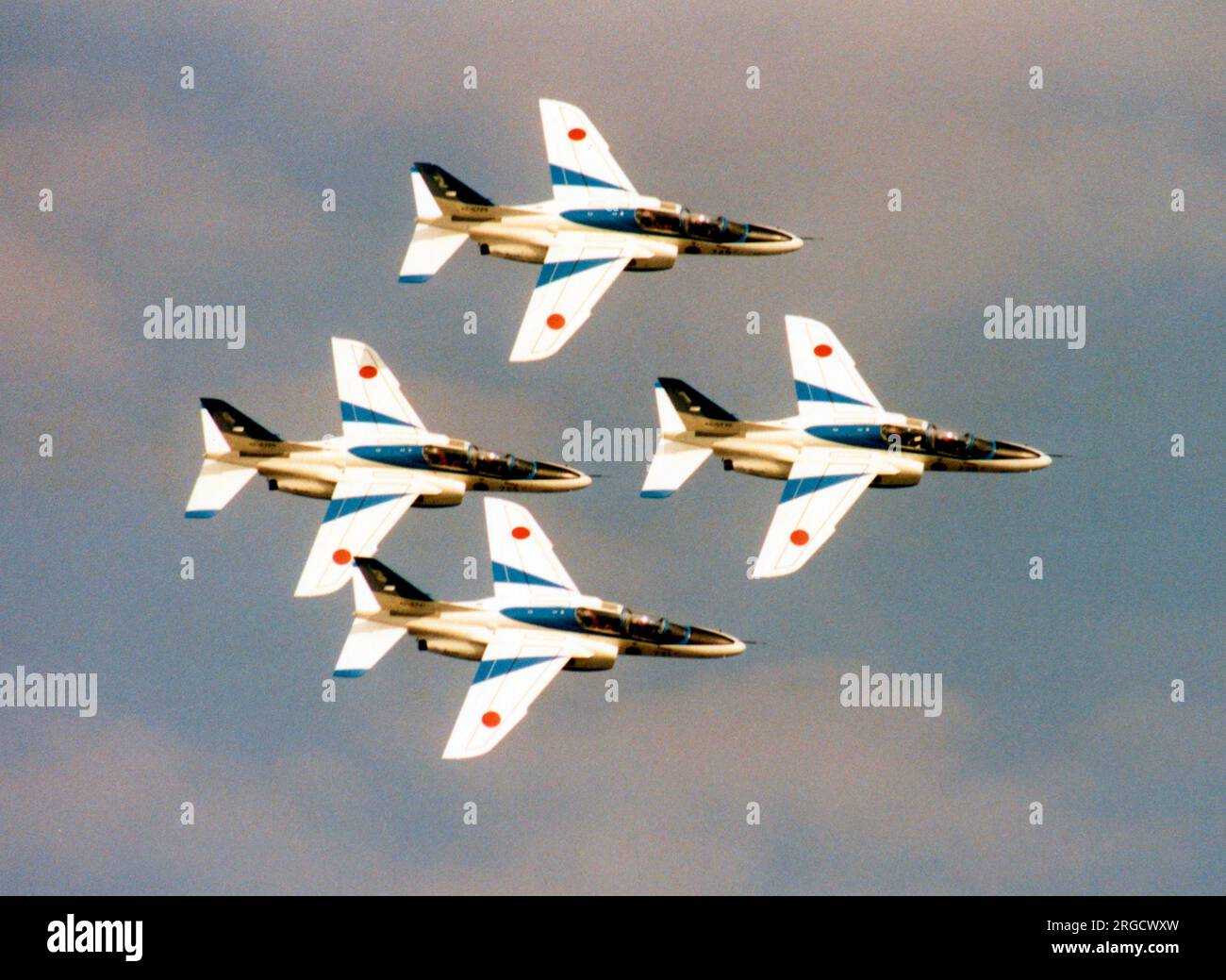Japan Air Self Defence Force - Blue Impulse acrobatic display team Kawasaki T-4s. Foto Stock