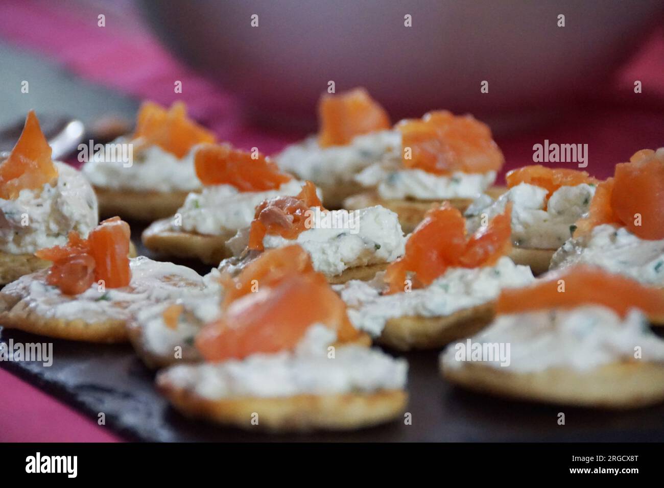 Bellini di salmone affumicato Foto Stock