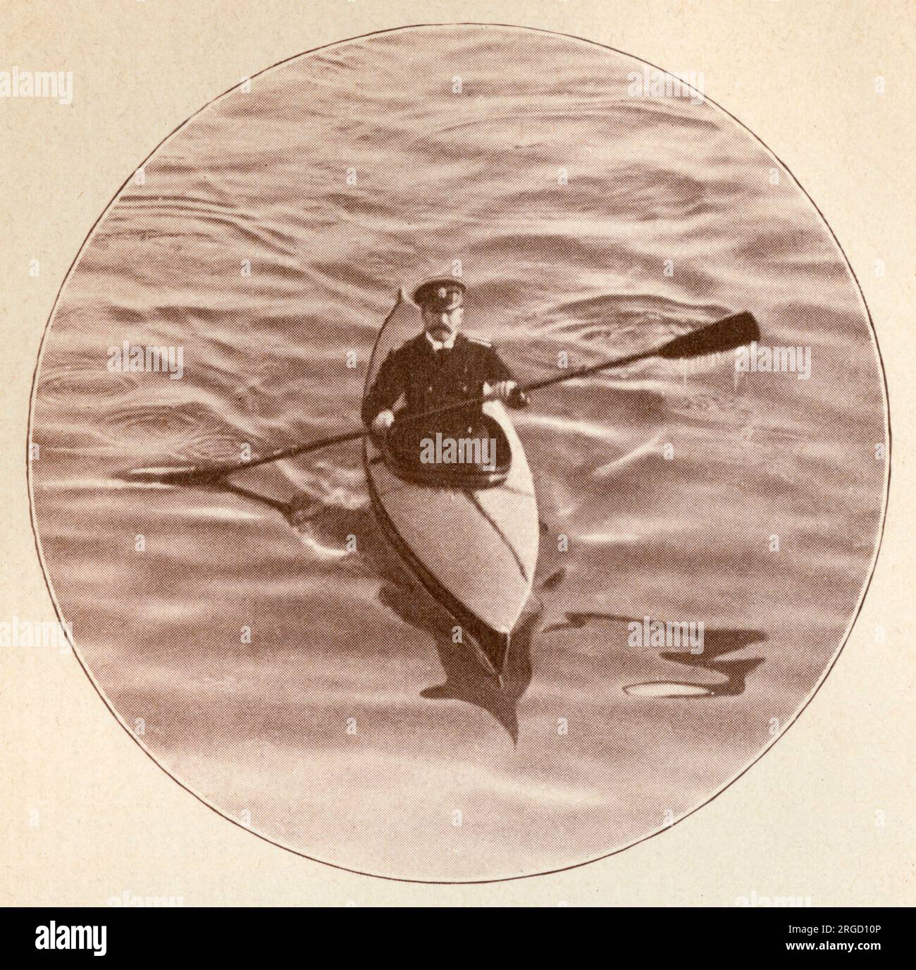 Russia - Zar Nicholas II in giro in un 'perissory' (perissoire), un tipo di canoa lunga. Foto Stock