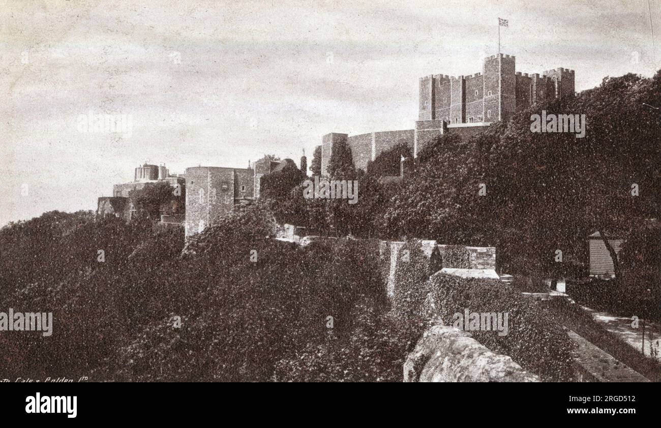 Il castello di dover dalla cima della Hirst Tower, Kent Foto Stock