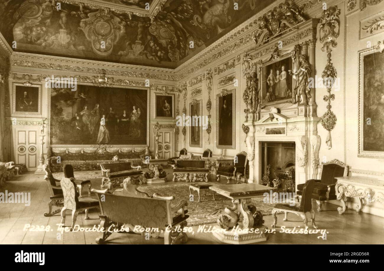 La Double Cube Room (risalente al 1650 circa), Wilton House, Salisbury, Wiltshire Foto Stock