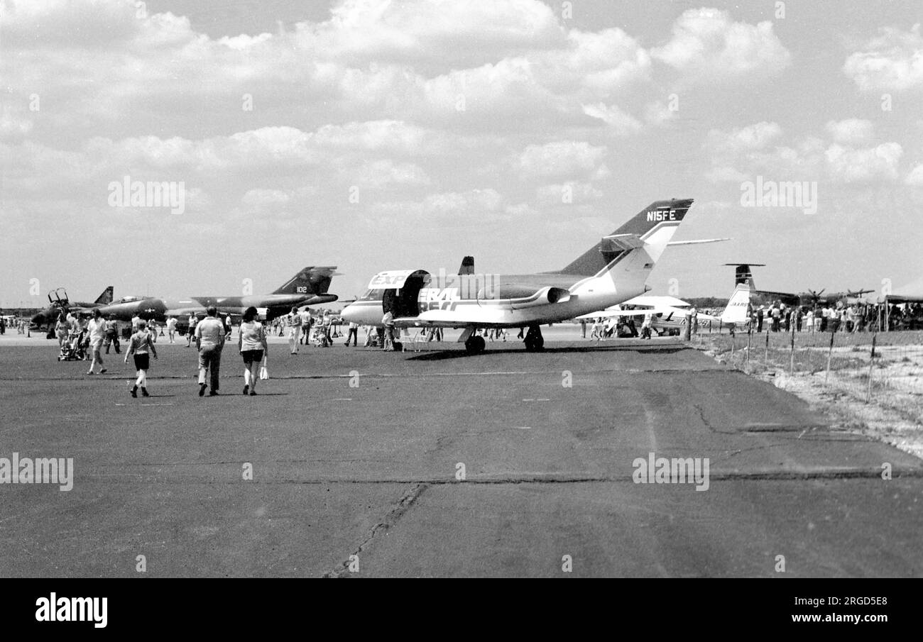 Dassault Falcon 20DC N15FE (msn 229), di Federal Express, in occasione di una fiera aerea dell'esercito degli Stati Uniti. Foto Stock