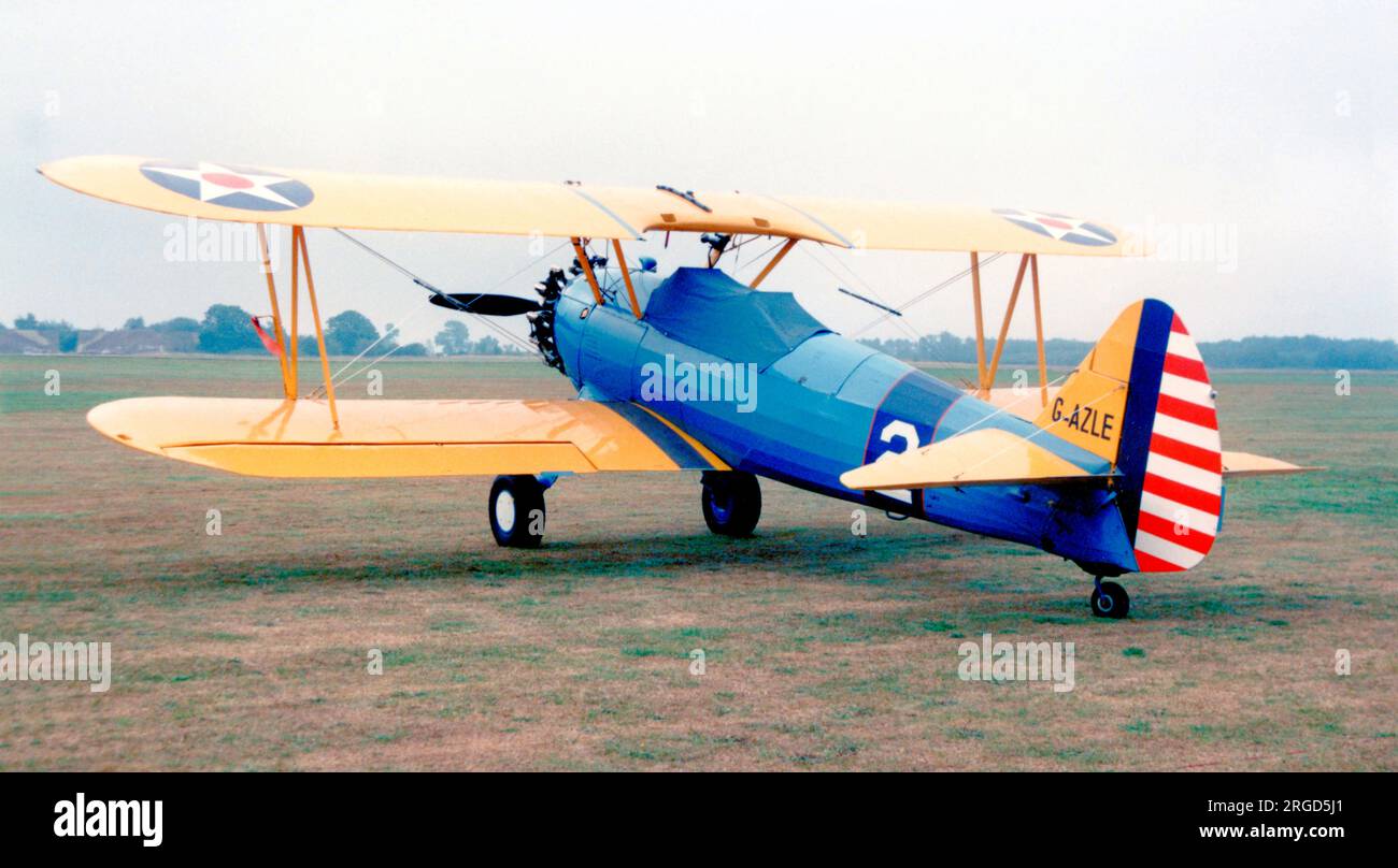 Boeing -Stearman N2S-5 Kaydet G-AZLE (msn 758543, modello E75, ex BuNo 38749, ex USAAF 42-109510 ) Foto Stock