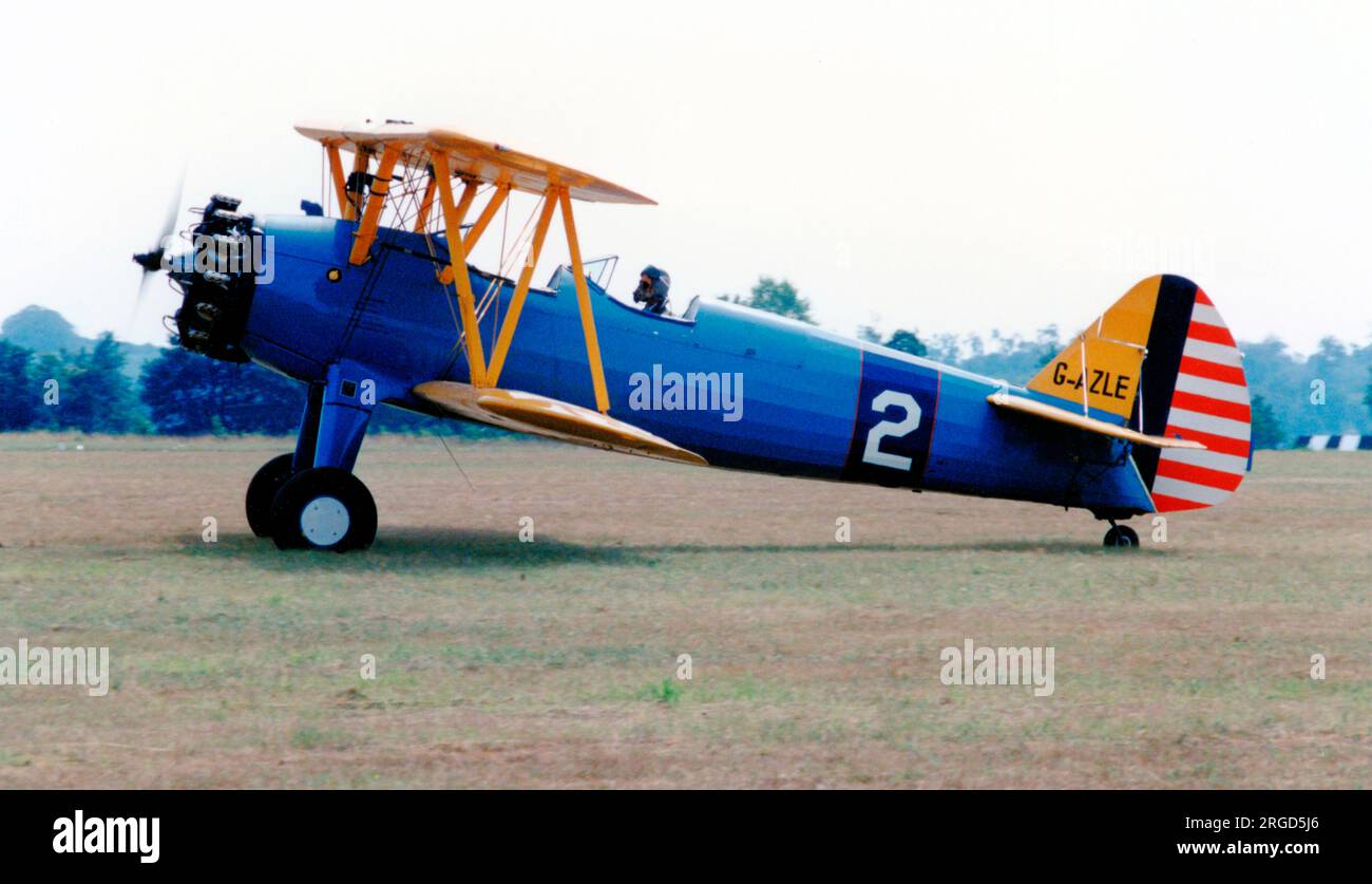 Boeing -Stearman N2S-5 Kaydet G-AZLE (msn 758543, modello E75, ex BuNo 38749, ex USAAF 42-109510 ) Foto Stock
